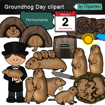 Preview of Groundhog Day Clip Art Commercial use / Groundhog Day Clip Art bundle