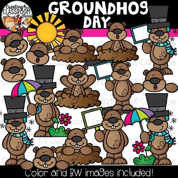 Preview of Groundhog Day Clipart {Groundhog's Clipart}