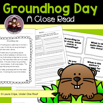 Preview of Groundhog Day Close Reading and Creative Writing Primary Grades
