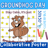 Groundhog Day Collaborative Coloring Poster, Groundhog Day