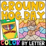 Groundhog Day Color By Letter - Letter Recognition Practice