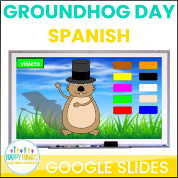 Preview of Groundhog Day Color Words Practice in SPANISH 