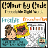 Groundhog Day Color by Code Activity | Decodable Sight Wor