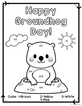 Groundhog Day Color by Number Pages - Kids Activity Zone