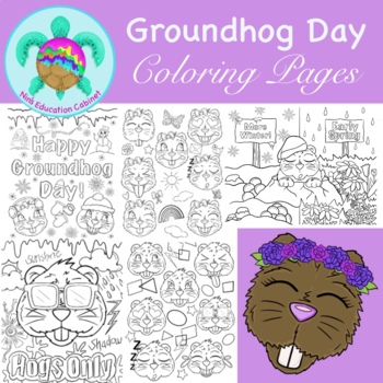 Preview of Groundhog Day Coloring Packet