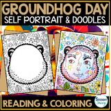 Groundhog Day Coloring Pages Self Portrait Template Self D
