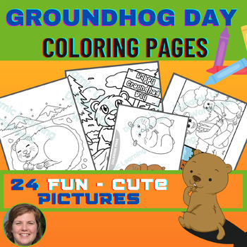 Preview of Groundhog Day Coloring Pages and Craft, Groundhog Day Clipart