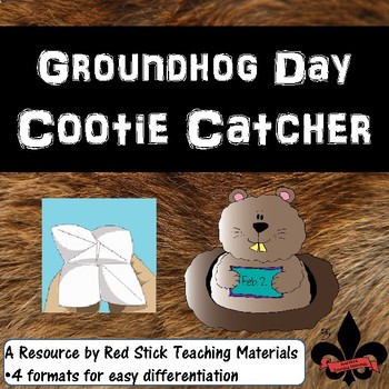 Preview of Groundhog Day Cootie Catcher Freebie