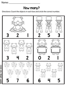 Groundhog Day Counting Clip cards (Numbers 0-20 plus worksheets)