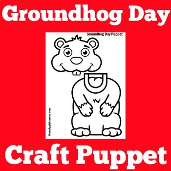 Preview of GROUNDHOG DAY Craft Activity Worksheet Pre K, Kindergarten 1st 2nd 3rd Grade