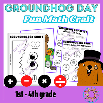 Preview of Groundhog Day Craft, Groundhog Day Math Craft
