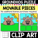 Groundhog Day  DIGITAL SQUARE TILE PUZZLE Moveable Pieces 