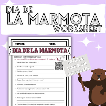 Preview of Groundhog Day - Día de la Marmota - Worksheet