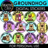 Groundhog Day Digital Stickers: Groundhog Stickers