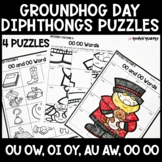 Groundhog Day Diphthongs Phonics Puzzles