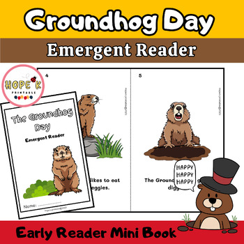 Preview of Groundhog Day Emergent Reader Book and Activities | Early Reader Mini Book