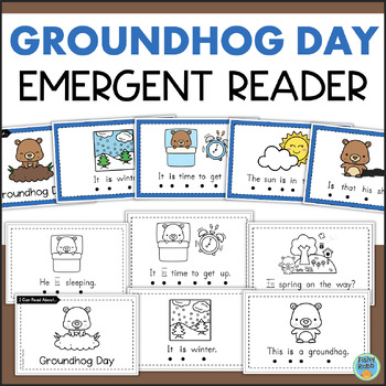 Preview of Groundhog Day Emergent Reader Kindergarten Sight Words Decodable Book