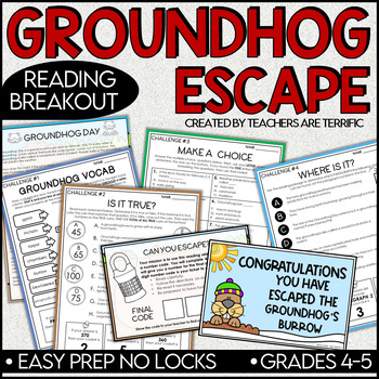 Preview of  Groundhog Day Escape No-Locks Informational Reading Breakout