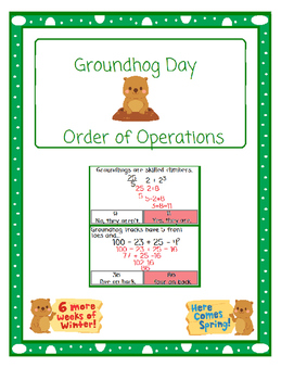 Preview of Groundhog Day Facts About Groundhogs-Order of Operations