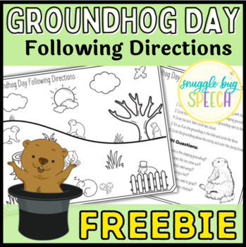Preview of Groundhog Day Following Directions: Winter & February Activity