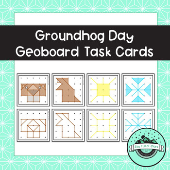 Preview of Groundhog Day Geoboard Task Cards