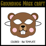 Groundhog Day | Groundhog Face Mask Paper Craft Template, 