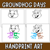 Groundhog Day Handprint Art, Groundhog Day Printable, Grou