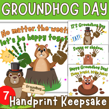 Preview of Groundhog Day Handprint Craft - Groundhog Handprint Keepsake Crafts