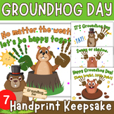 Groundhog Day Handprint Craft - Groundhog Handprint Keepsa