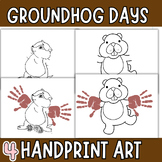 Groundhog Day Handprint art Craft Activities, Keepsake, Gi