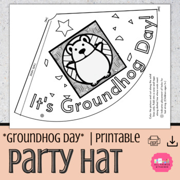 Groundhog Day Hat | Fun Activity Printable Hat Coloring Craft | Paper Hat