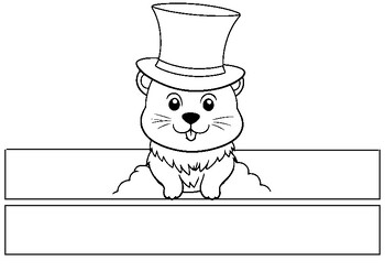 Preview of Groundhog Day Headband Coloring Craft Activity: Predict the Weather with Style!