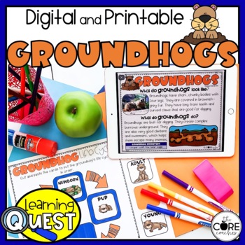 Preview of Groundhog Day Lesson Plans - All About Groundhogs Print & Digital Activities