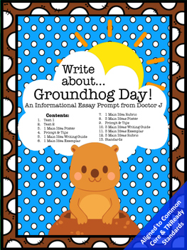 Preview of Groundhog Day Informational Essay Winter Writing Prompt Common Core 3rd 4th 5th
