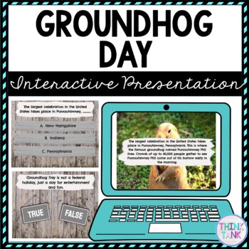 Preview of Groundhog Day Interactive Google Slides™ Presentation | Distance Learning