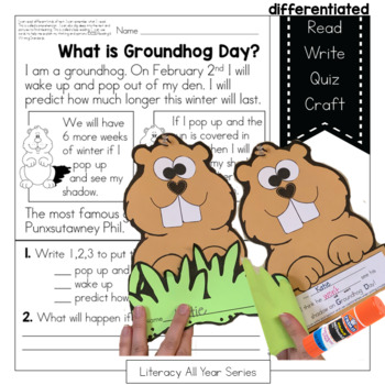 Preview of Groundhog Day - Literacy and Craft