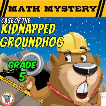 Preview of Groundhog Day Math Mystery Activity  (5th Grade)  Printable & Digital Worksheets