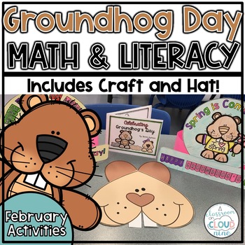 Preview of Groundhog Day {Math & Literacy} Pack - includes Hats and Craft!