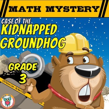 Preview of 3rd Grade Groundhog Day Math Mystery Activity Printable & Digital Worksheets