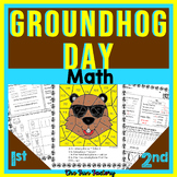 Groundhog Day Math Telling Time - Money - Graphing - February