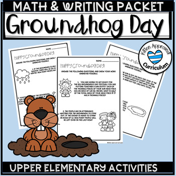 Preview of Ground Hog Day Math Worksheets and Writing Prompt Groundhog Day