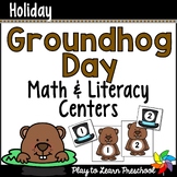Groundhog Day Math and Literacy Centers for Preschool and PreK