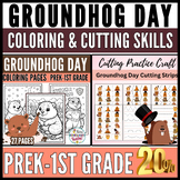 Groundhog Day Mega Bundle: Coloring & Cutting Skills | Pre