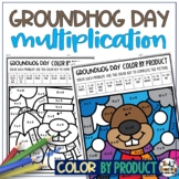 Groundhog Day Multiplication Basic Math Facts Coloring Pag