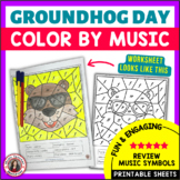 Groundhog Day Music Coloring Pages - 15 Color by Music Sym