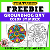 Groundhog Day Music Notes and Rests Coloring Page