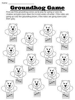 Groundhog Day Music Worksheets: Rhythm and Melodic Contour ...