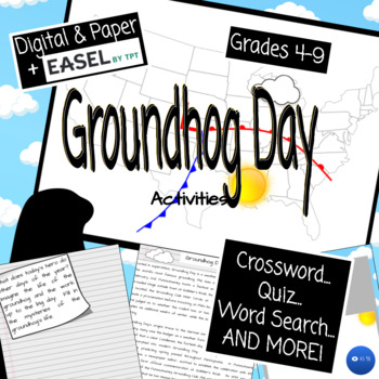 Preview of Groundhog Day NO PREP Passage & Activities