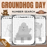 Groundhog Day Number Search Puzzles With solution - Februa