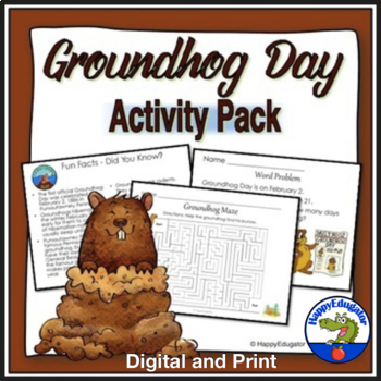 Preview of Groundhog Day Packet with Easel Activity